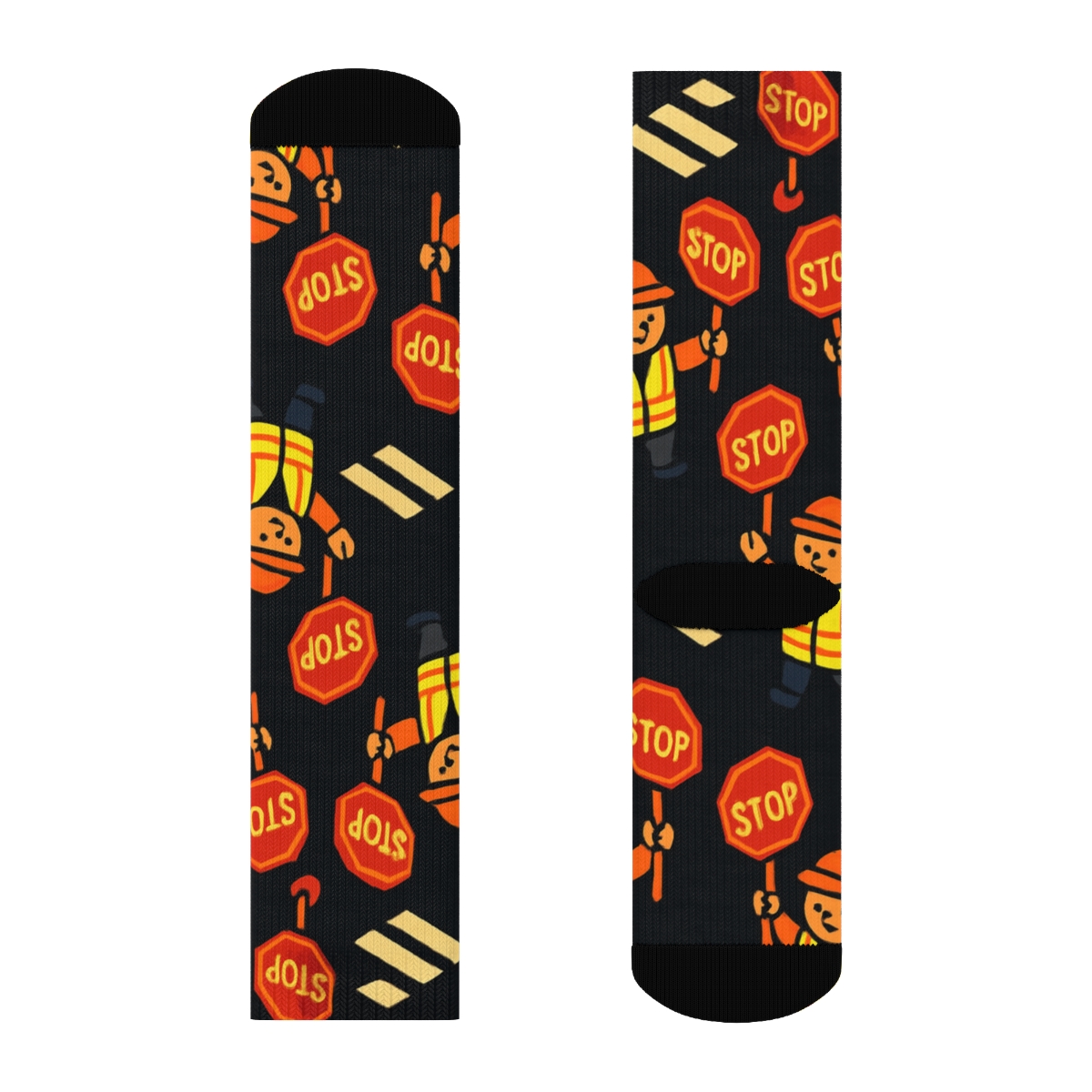 Crossing Guard Safety Grid Night Walk custom crew socks