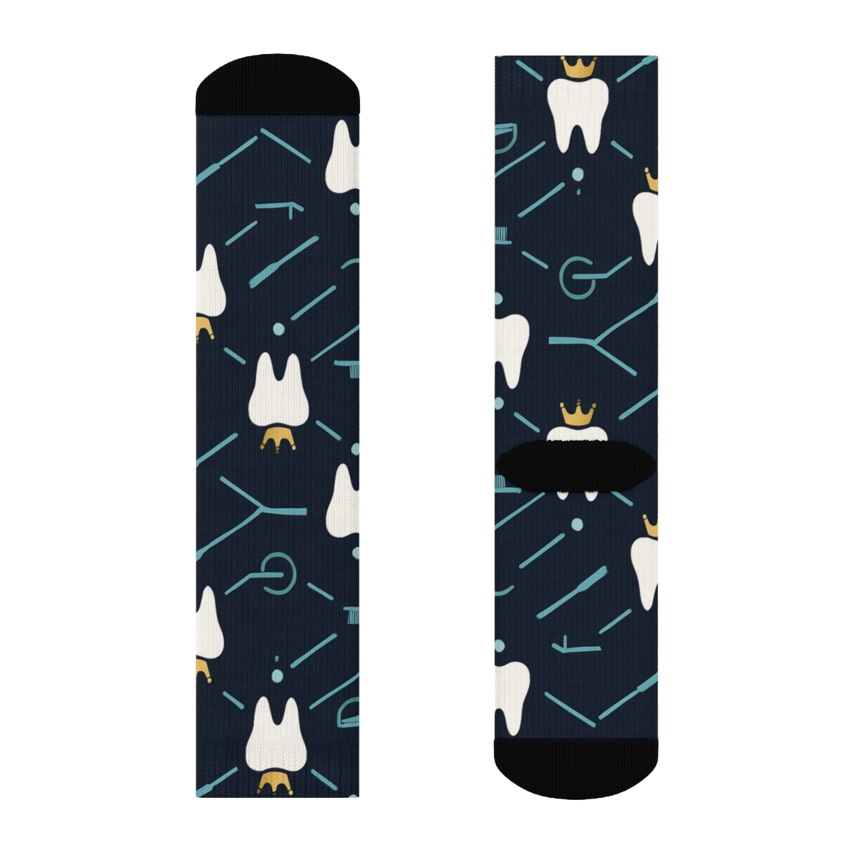 Crowned Incisor Constellations Pattern Dentist Edition Crew Socks