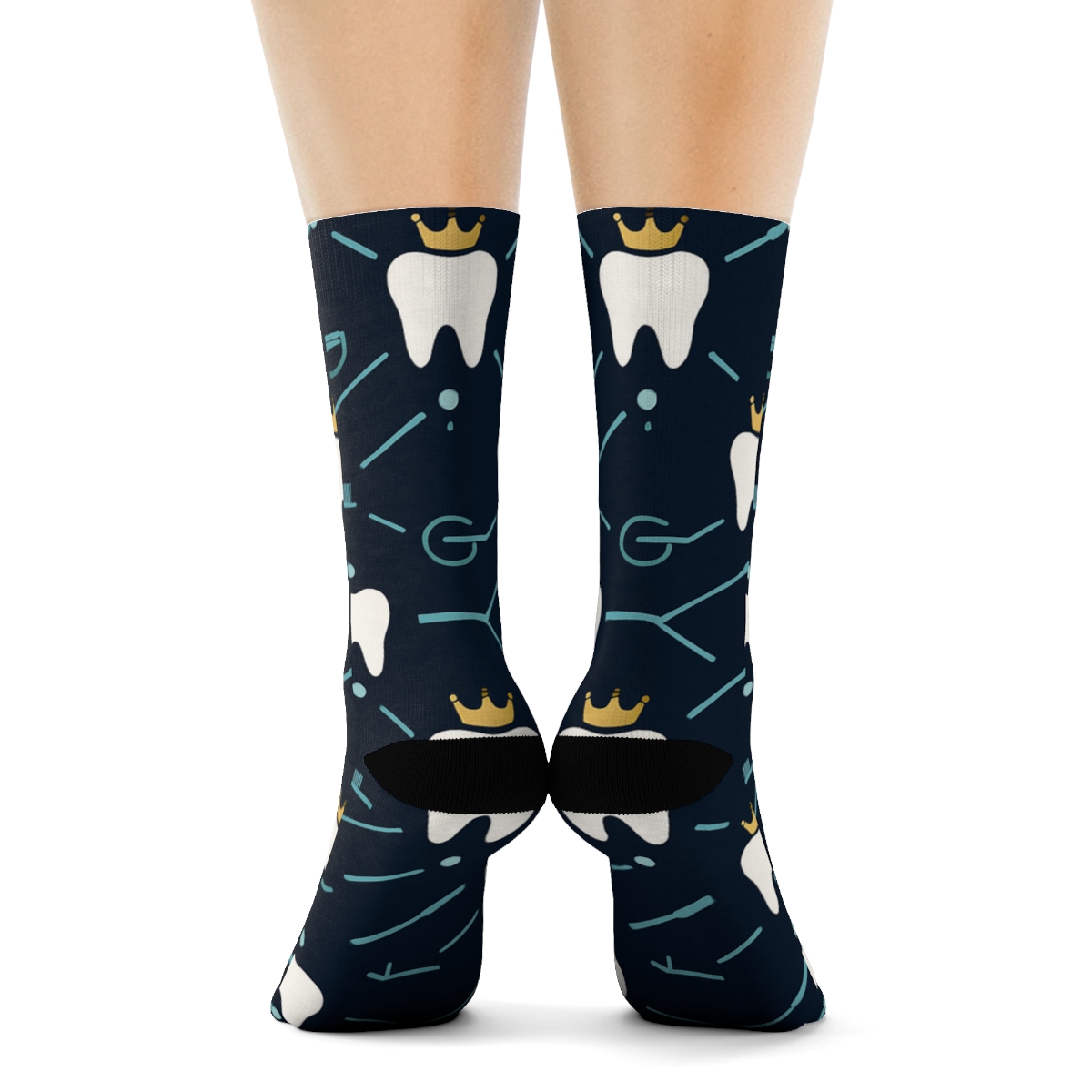 Crowned Incisor Constellations Pattern Dentist Edition soft everyday crew socksCrowned Incisor Constellations Pattern Dentist Edition Crew Socks - Image 4