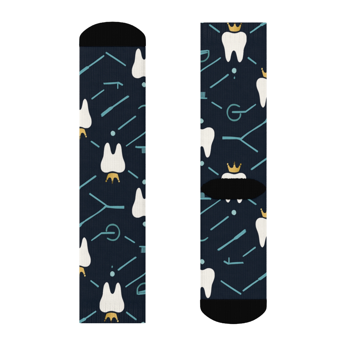 Crowned Incisor Constellations Pattern Dentist Edition soft everyday crew socksCrowned Incisor Constellations Pattern Dentist Edition Crew Socks - Image 2