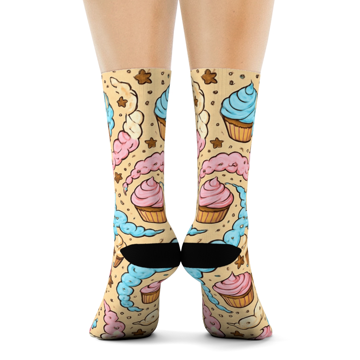 Cupcake Nebula Spiral Baker comfortable cotton crew socks