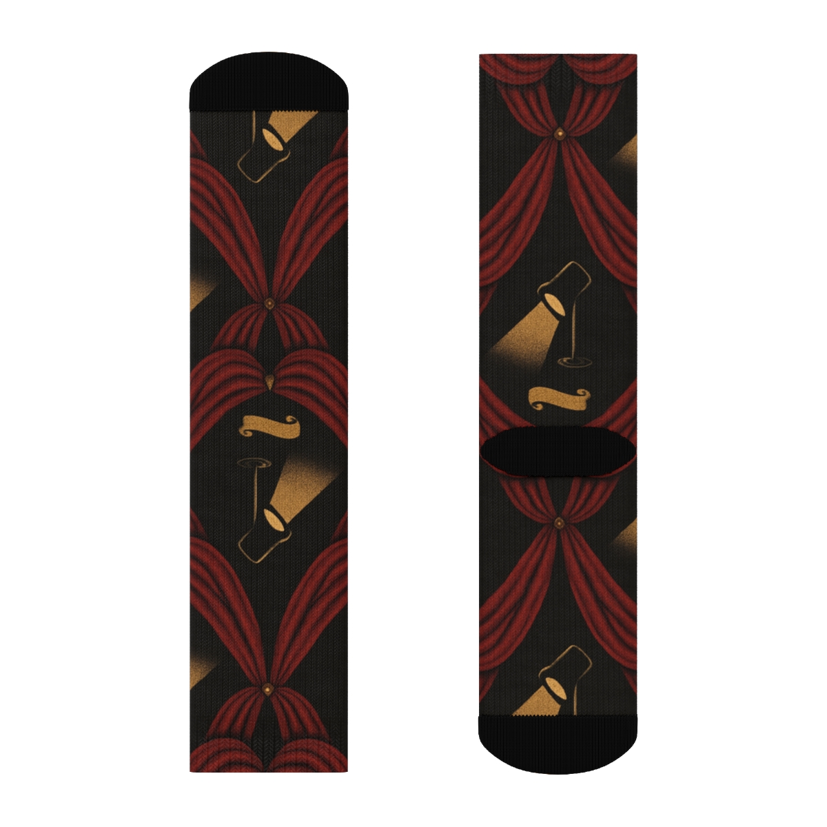 Curtain Lattice Actor-Crafted Repeat unique graphic crew socks