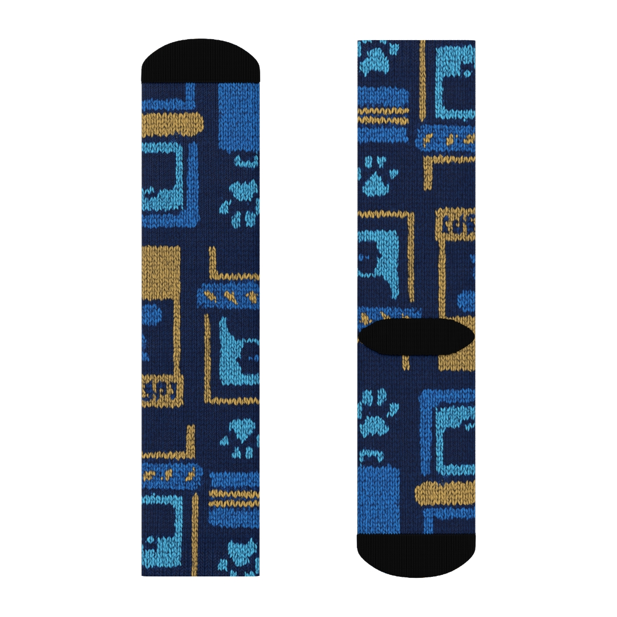 Customs Officer Knit Illusion Border Checkpoint Lattice premium sports crew socks