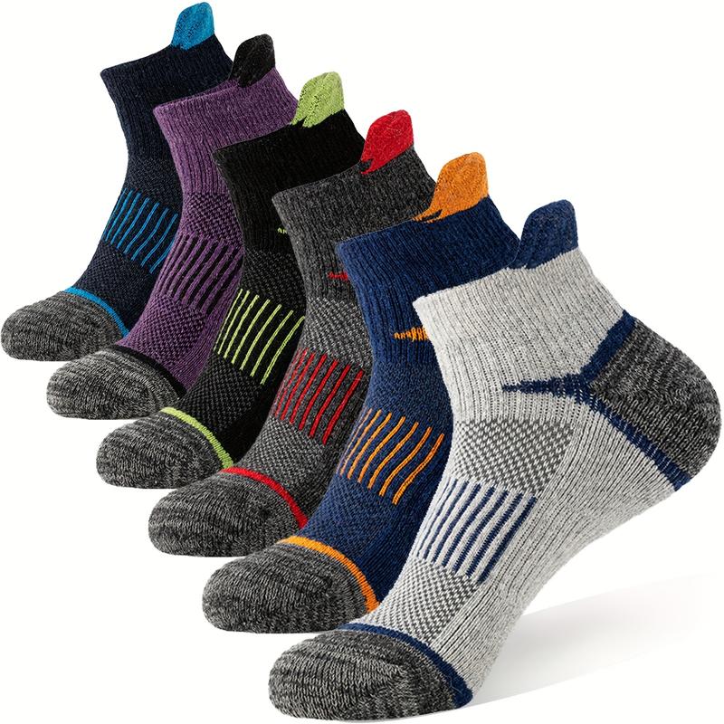 Pack of 6 Merino Wool Low Cut Cushioned Performance Socks for Men