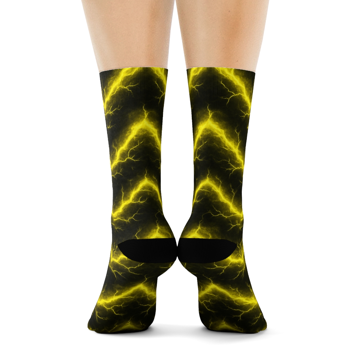 Fractal Bolt Chevron Grid stylish athletic crew socks