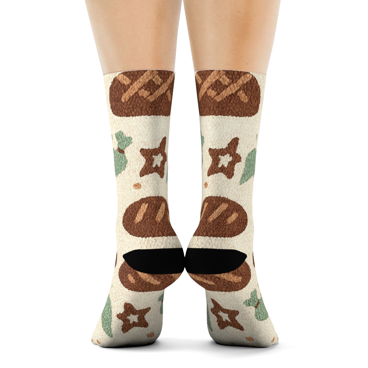 Baker Knit Illusion Bread Lattice stylish athletic crew socks