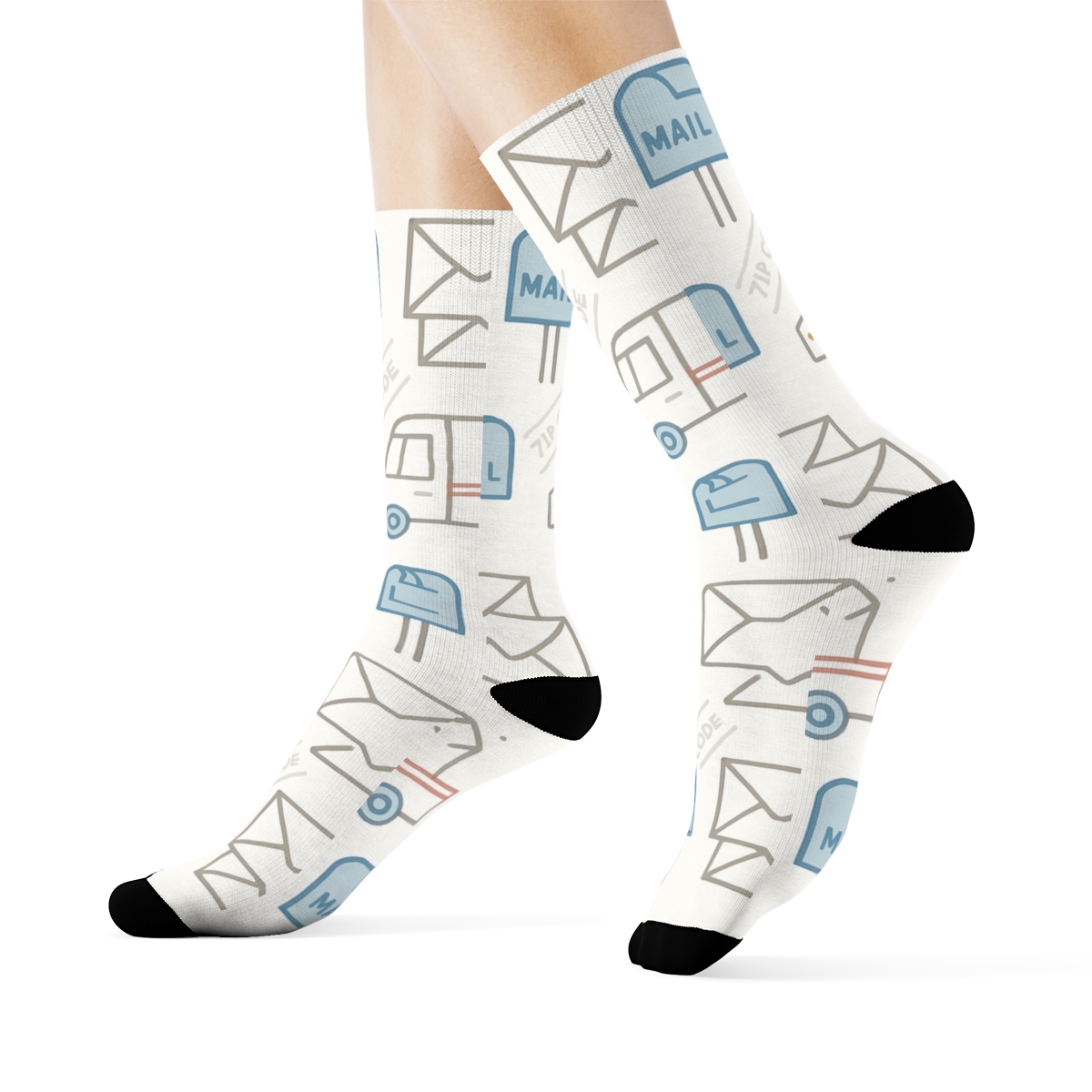 Delivery Grid With Mail Carrier Mini Posters stylish athletic crew socks