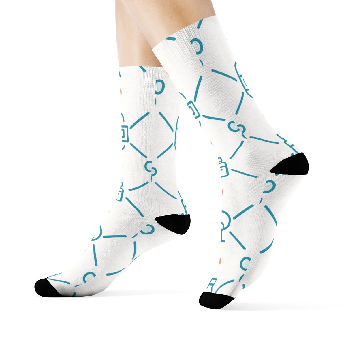 Paw Print Lattice With Veterinarian Details unique graphic crew socks
