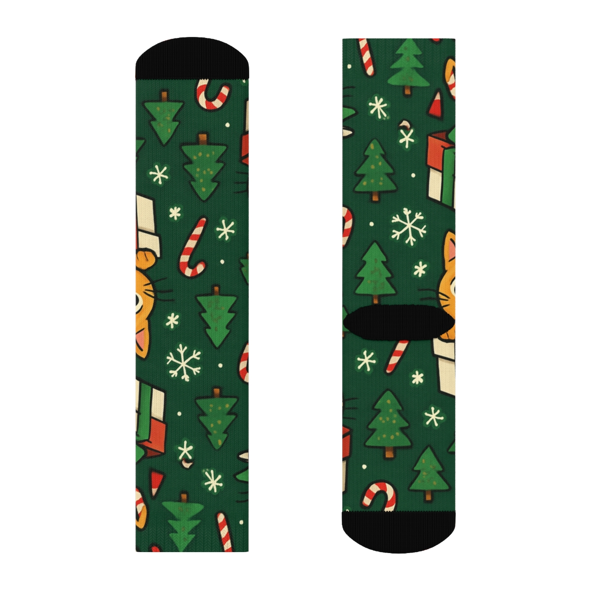 Tinsel Box Cats Scatter unique graphic crew socks