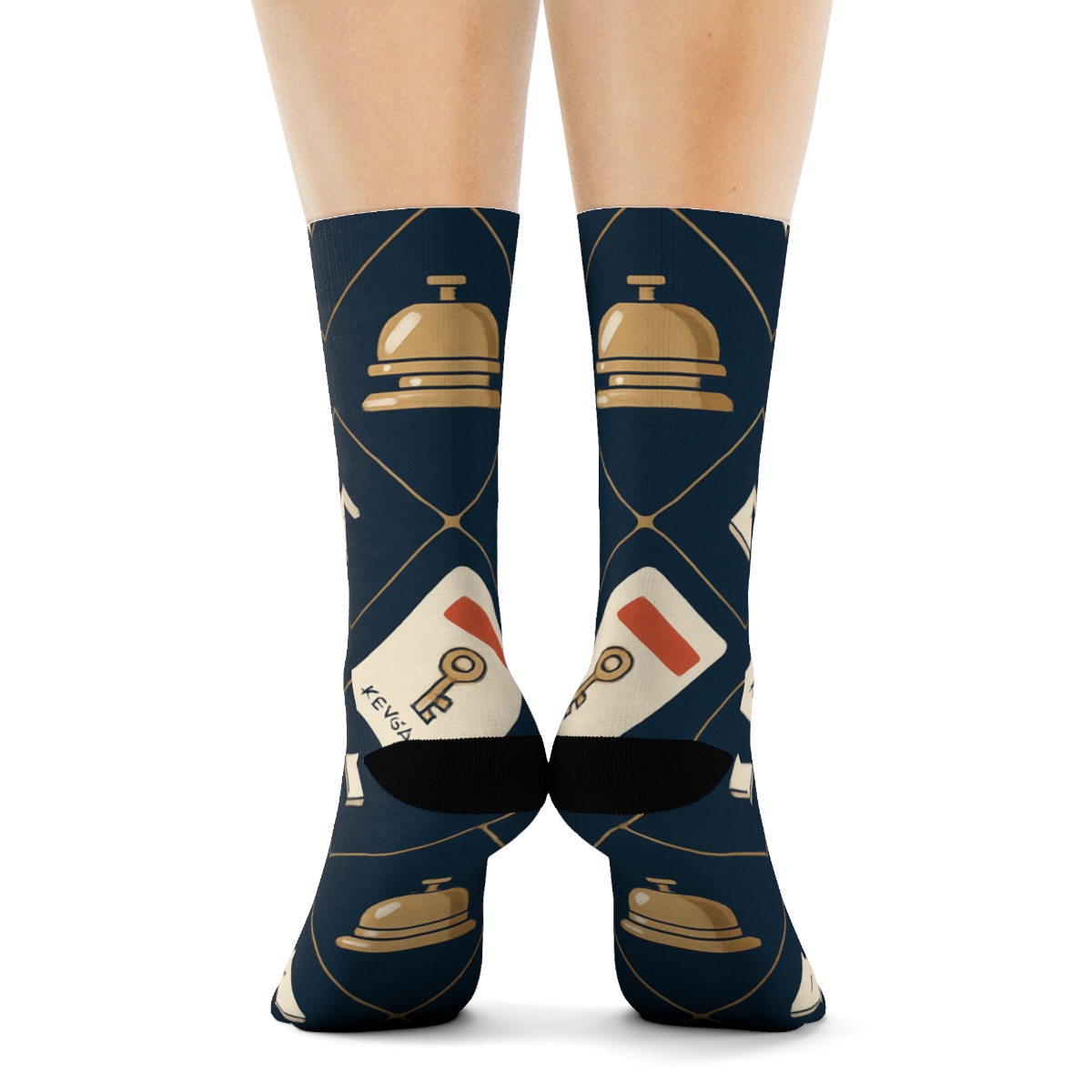 Key Card Lattice In Hotel Receptionist Style stylish athletic crew socks