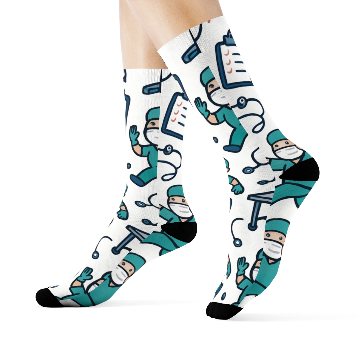Sterile White Operating Room Parade With Surgeon Icons soft everyday crew socks