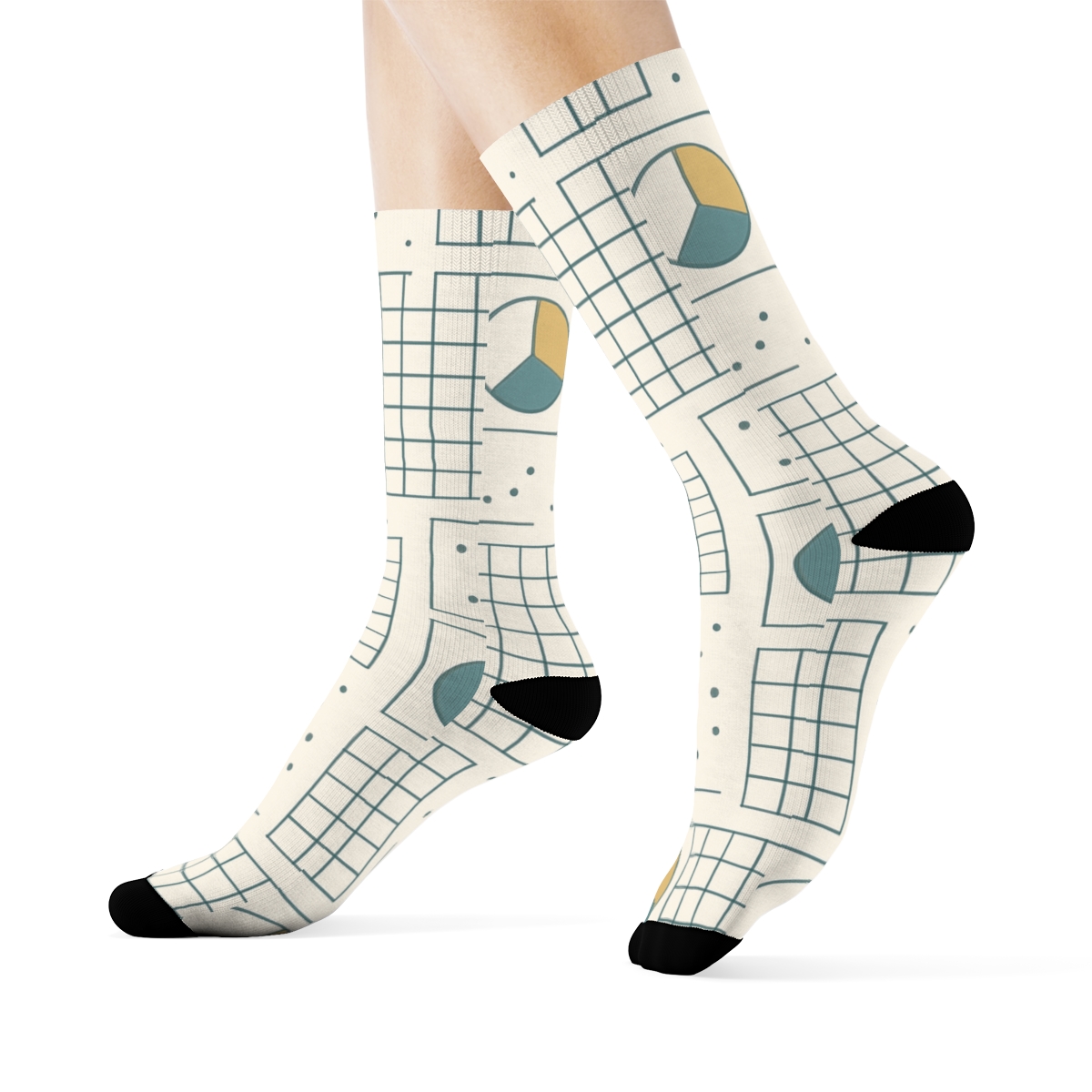 Modern Minimalist Grid With Data Analyst Chart Icons comfortable cotton crew socks