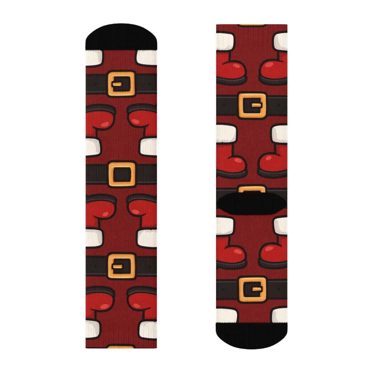 Belt Buckle Borders With Santa Rhythm premium sports crew socks