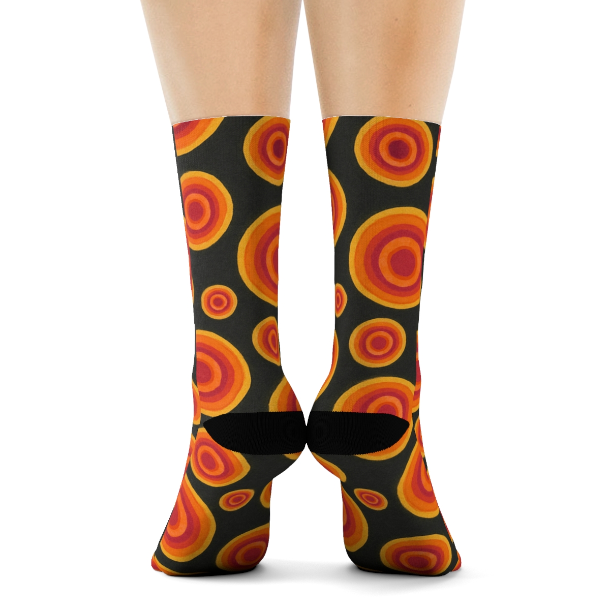 Sunset Ombre Bullseye Progression custom crew socks
