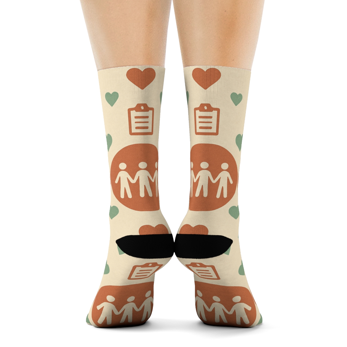 Social Worker Support Circles Lattice stylish athletic crew socks