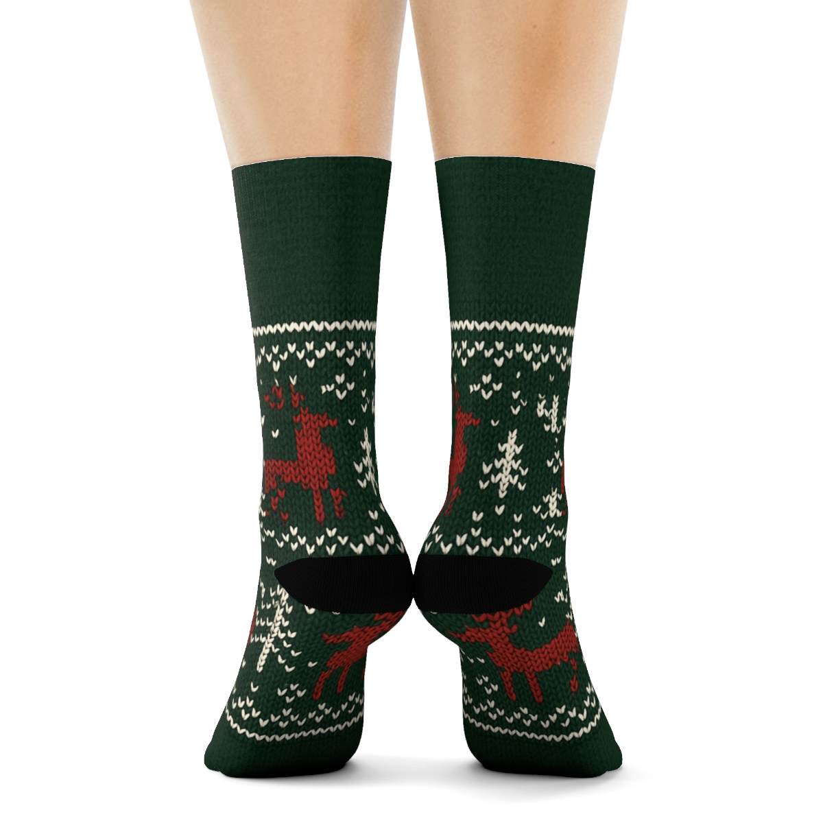 Nordic Snowflake Border stylish athletic crew socks