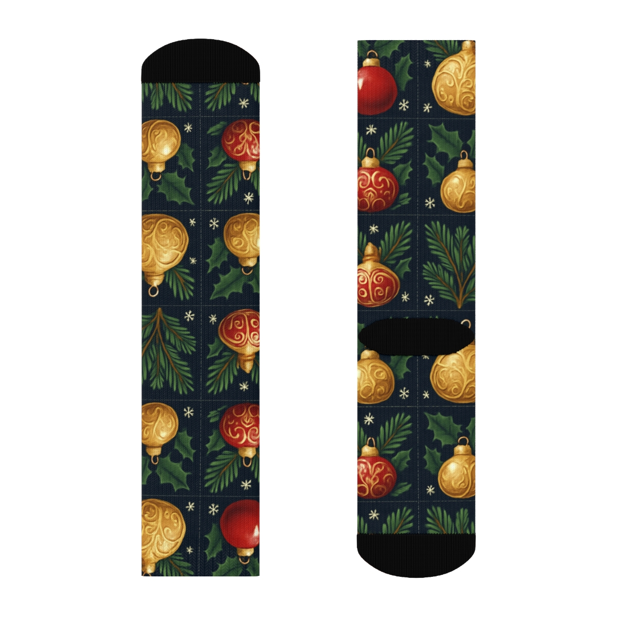 Evergreen Ornament Grid unique graphic crew socks