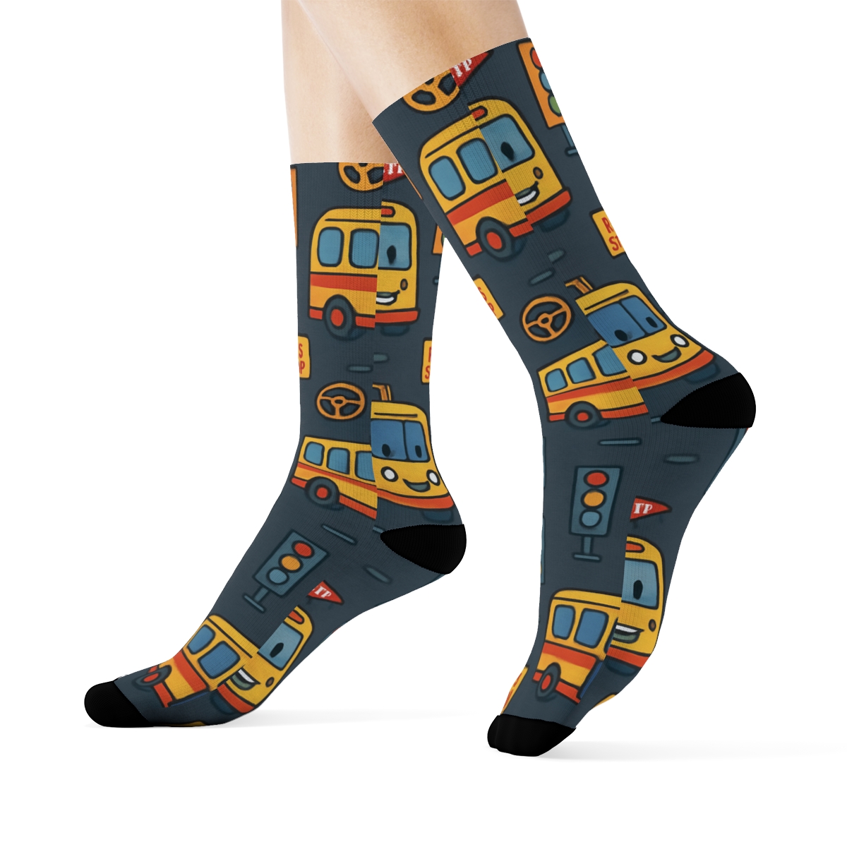 City Route Parade In Bus Driver Style trendy patterned crew socks