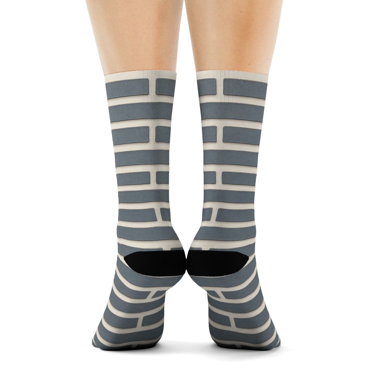 Narrow Brick Offset unique graphic crew socks