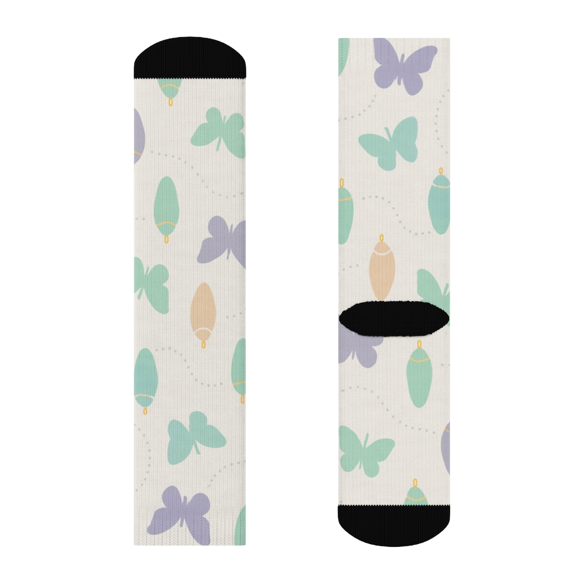 Pastel Chrysalis Constellation On Mist Gray comfortable cotton crew socks