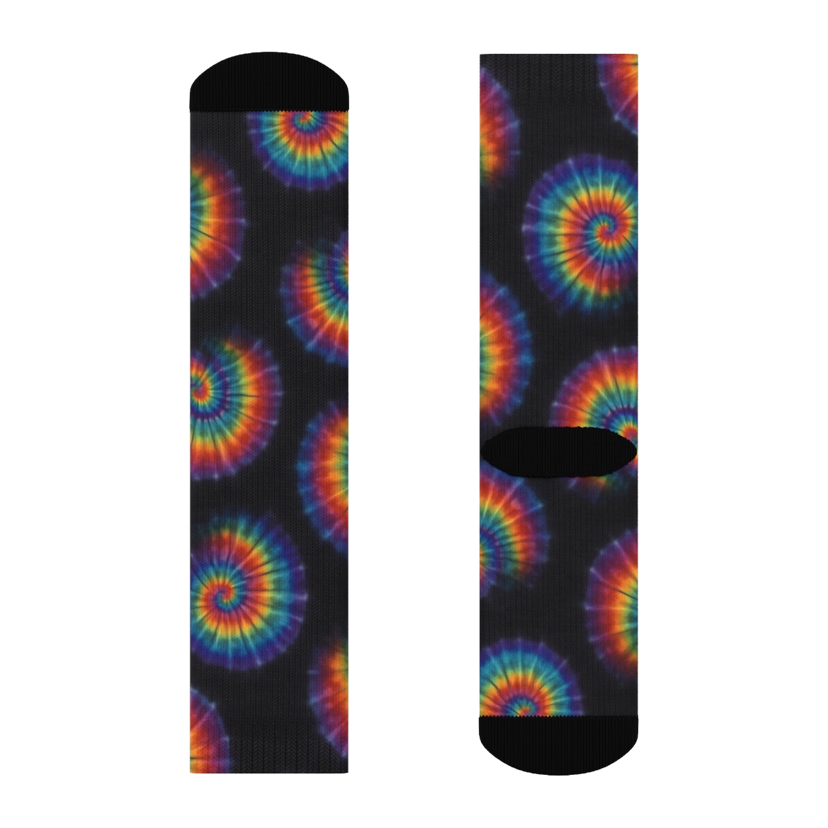 Spiral Whorl Grid On Black Field soft everyday crew socks