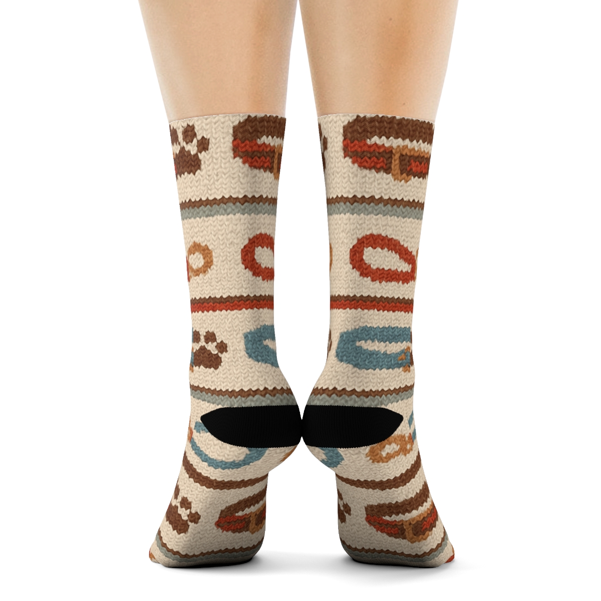 Knitted Patchwork Dog Collar Bands custom crew socks