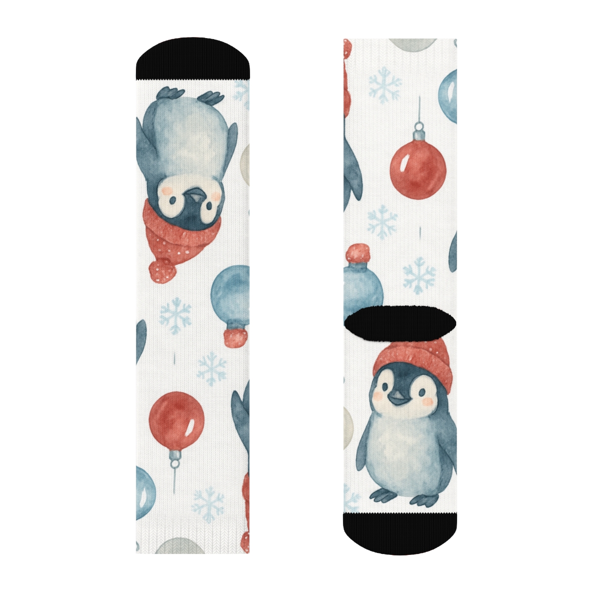 Penguin Ornament Scatter unique graphic crew socks