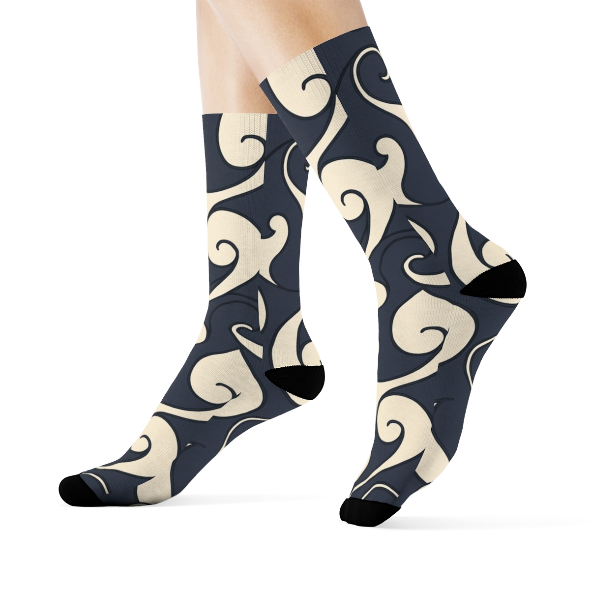Interlocking Teardrop Tessellation stylish athletic crew socks