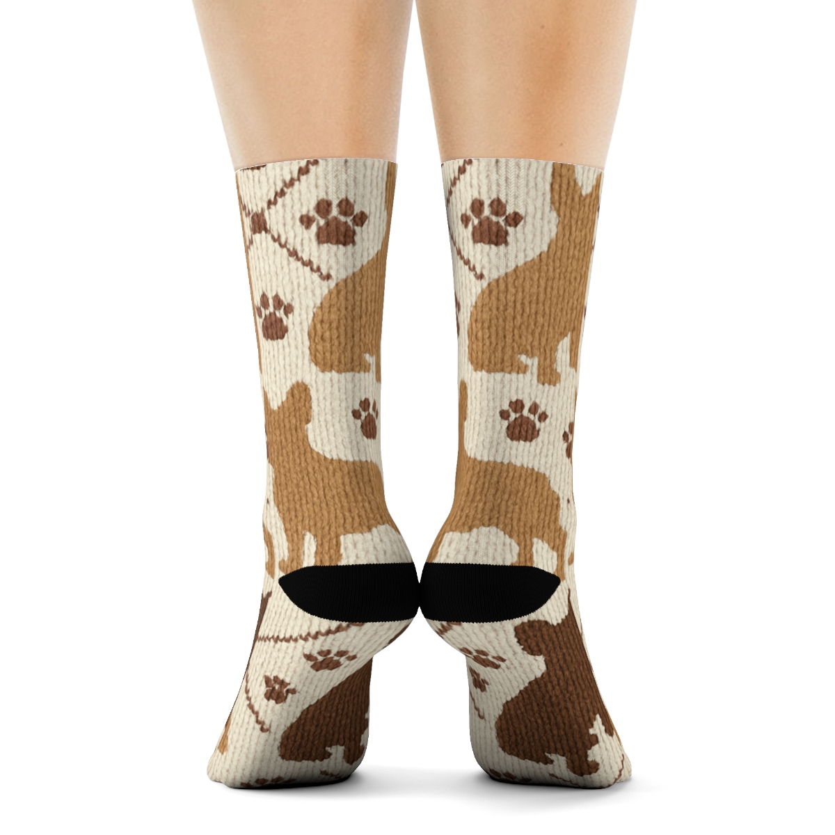 Knitted Brindle Bulldog Cable Tessellation stylish athletic crew socks