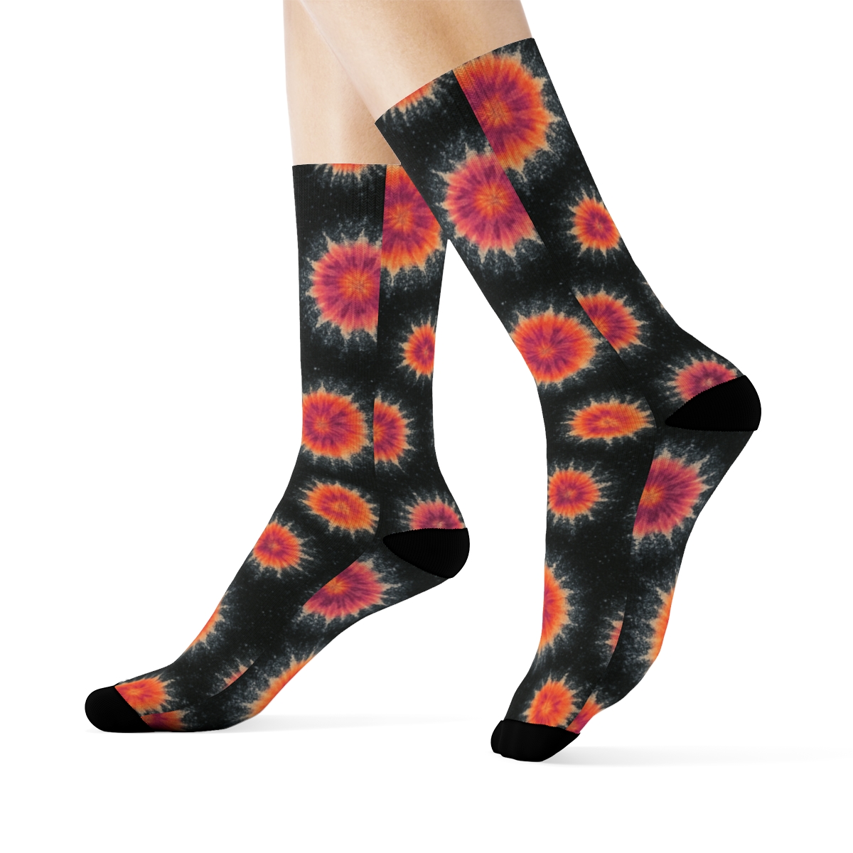 Ice Dye Starburst Scatter trendy patterned crew socks