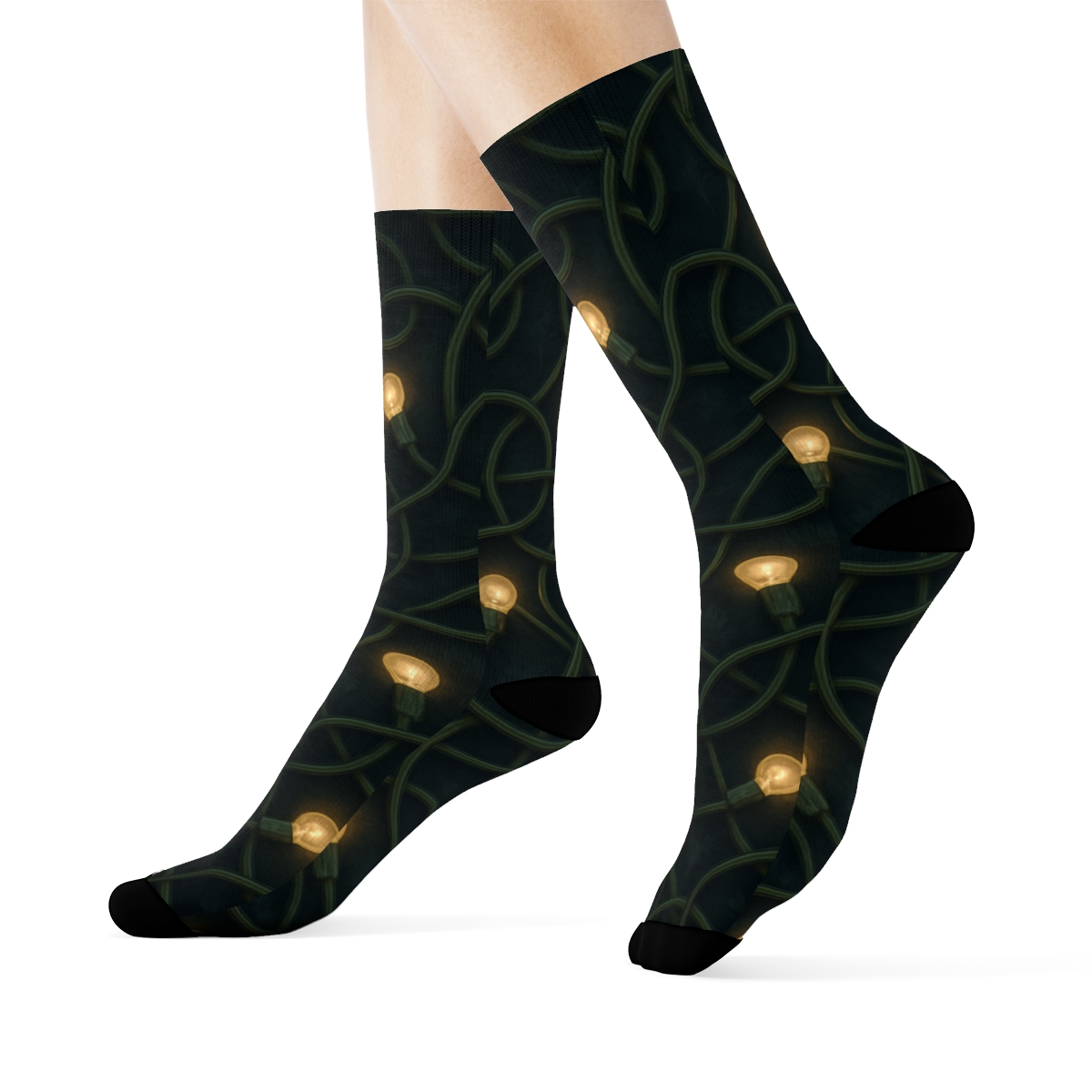 Tangled Cord Night Garden soft everyday crew socks