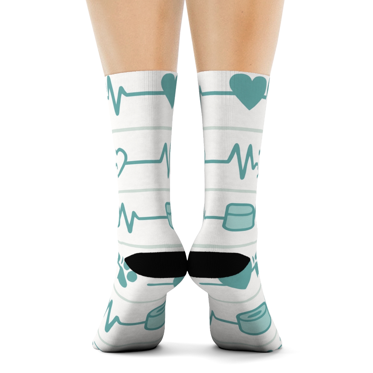 Paw Print Rhythm For Veterinary Technician Gear stylish athletic crew socks