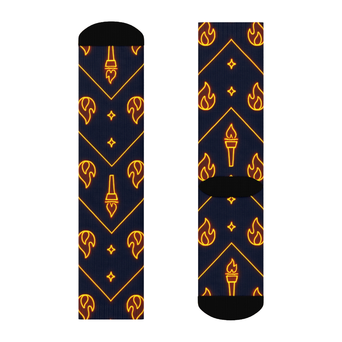 Neon Torch Icon Chevron custom crew socks