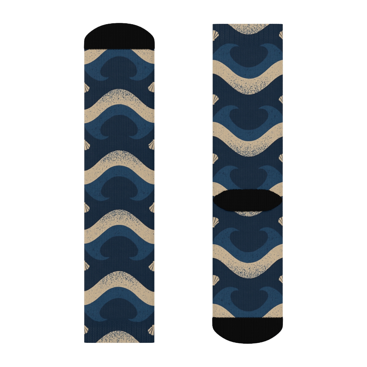 Tidal Chevron Wave Grid custom crew socks