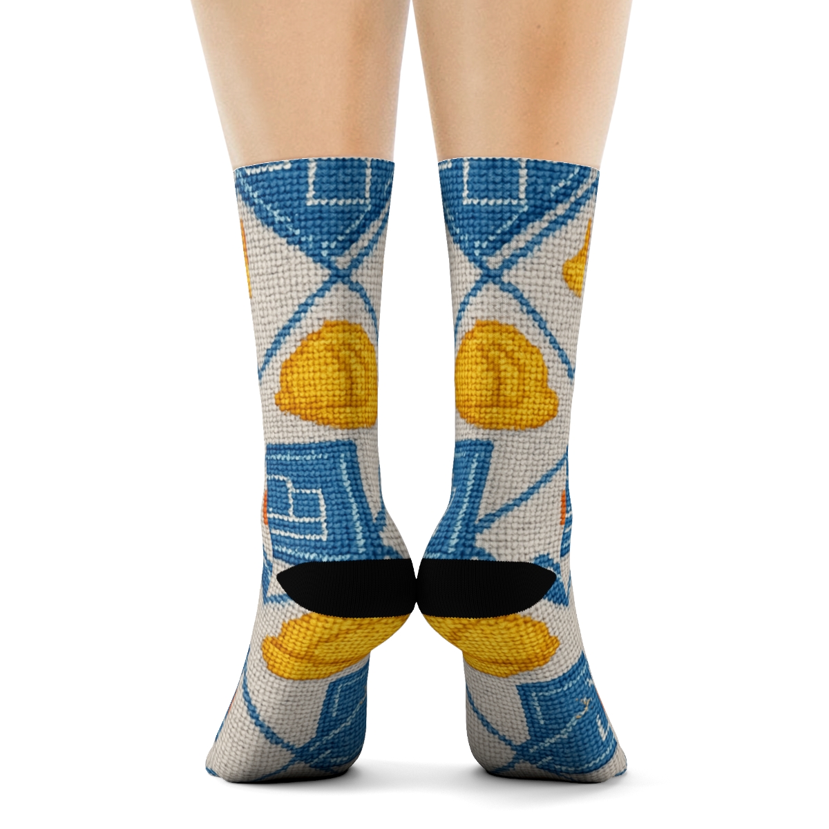 Blueprint Knit Building Inspector Lattice personalized crew socks