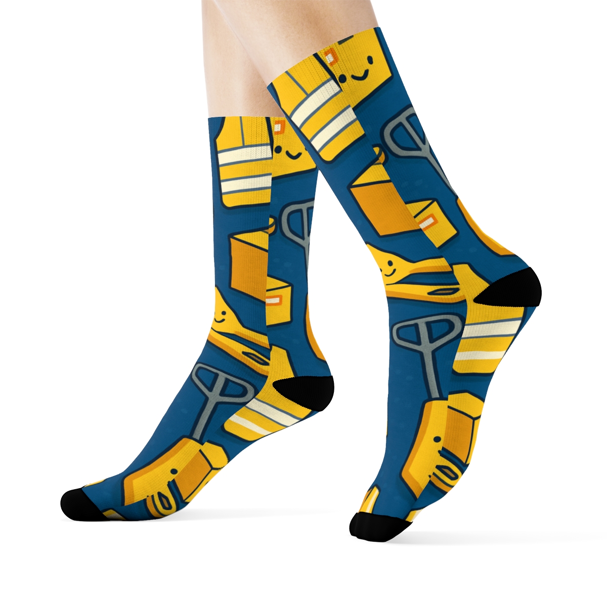 Pallet Jack Parade For Warehouse Worker Print stylish athletic crew socks