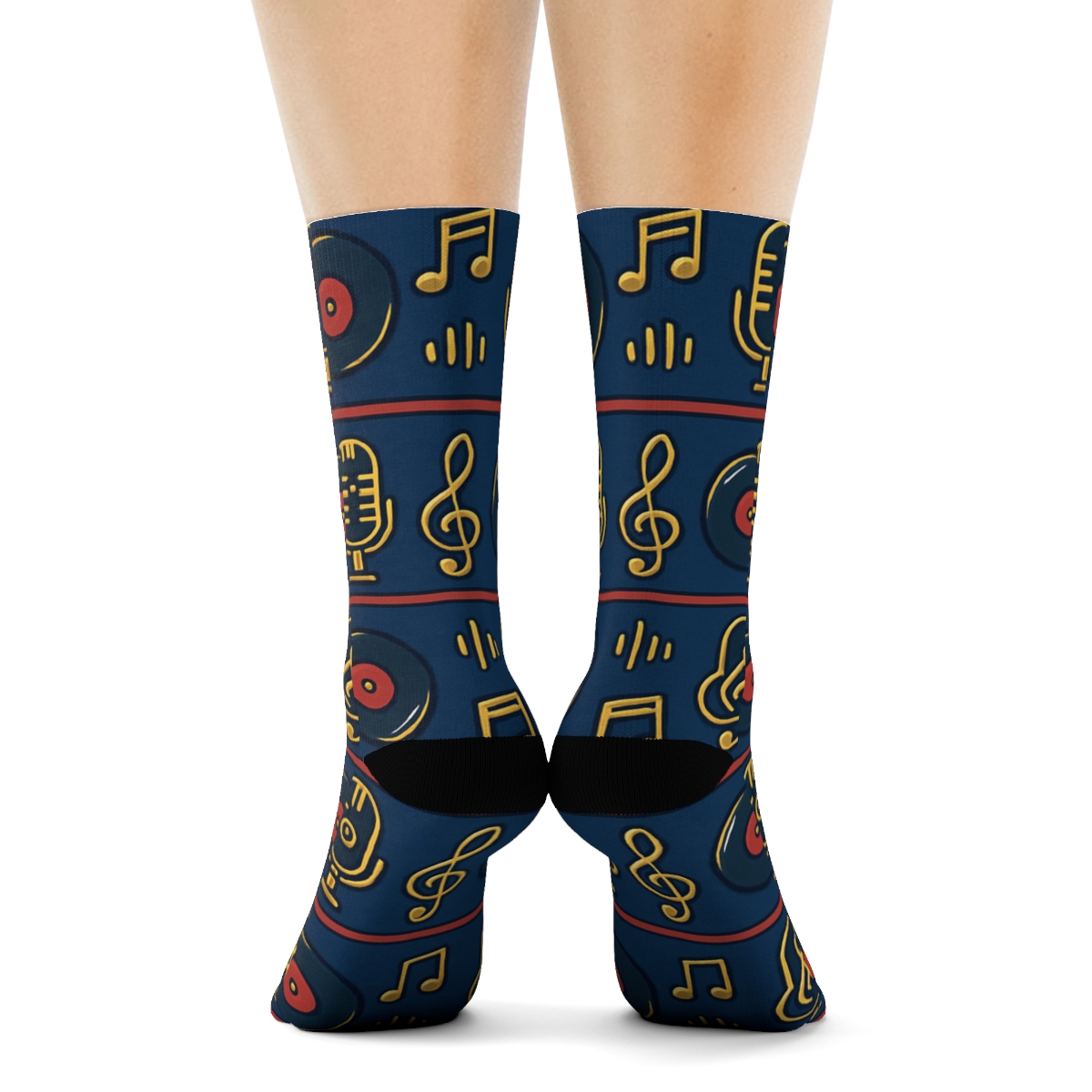 Concert Skyline Musician Pattern Bands premium sports crew socks