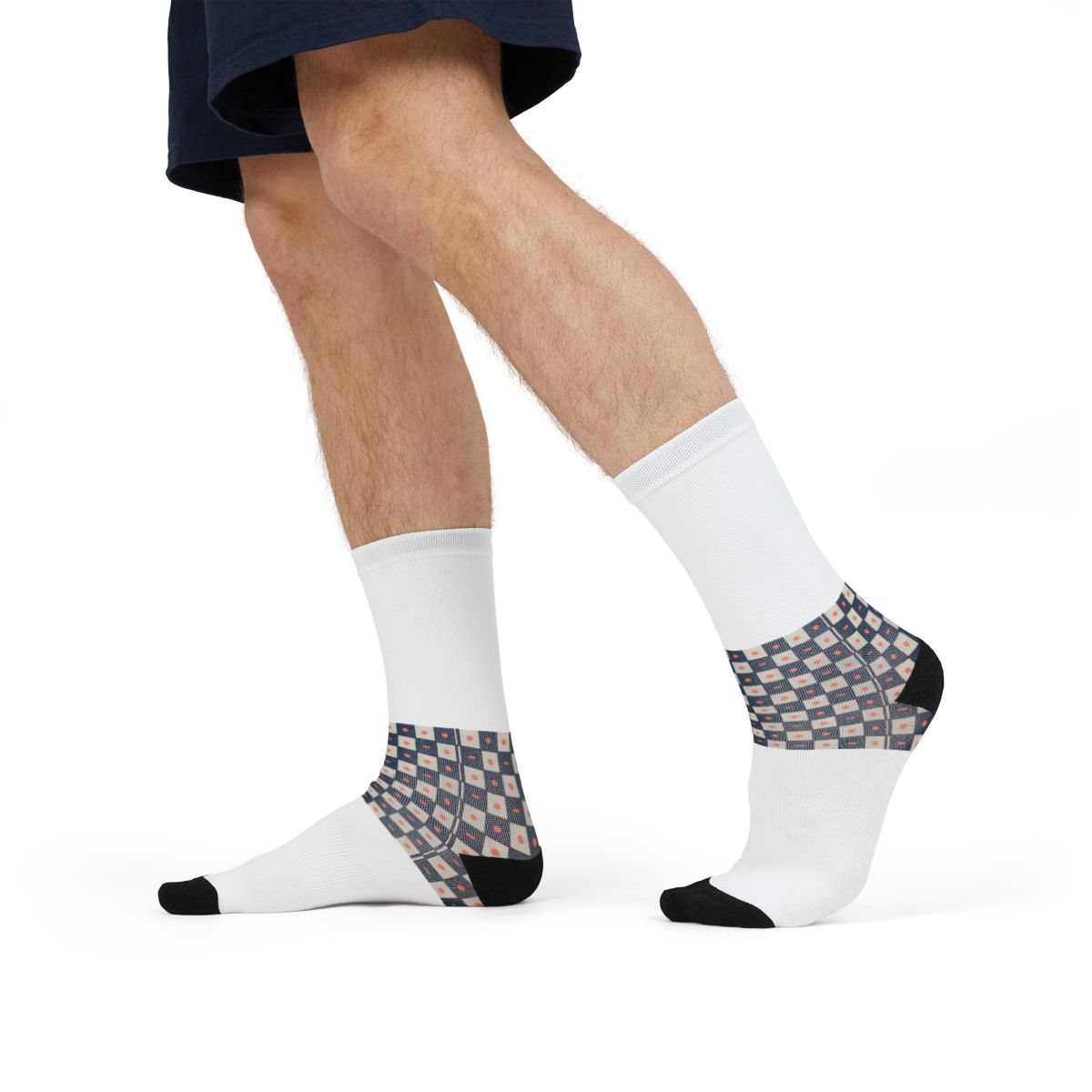 Micro Stellar Grid stylish athletic crew socks
