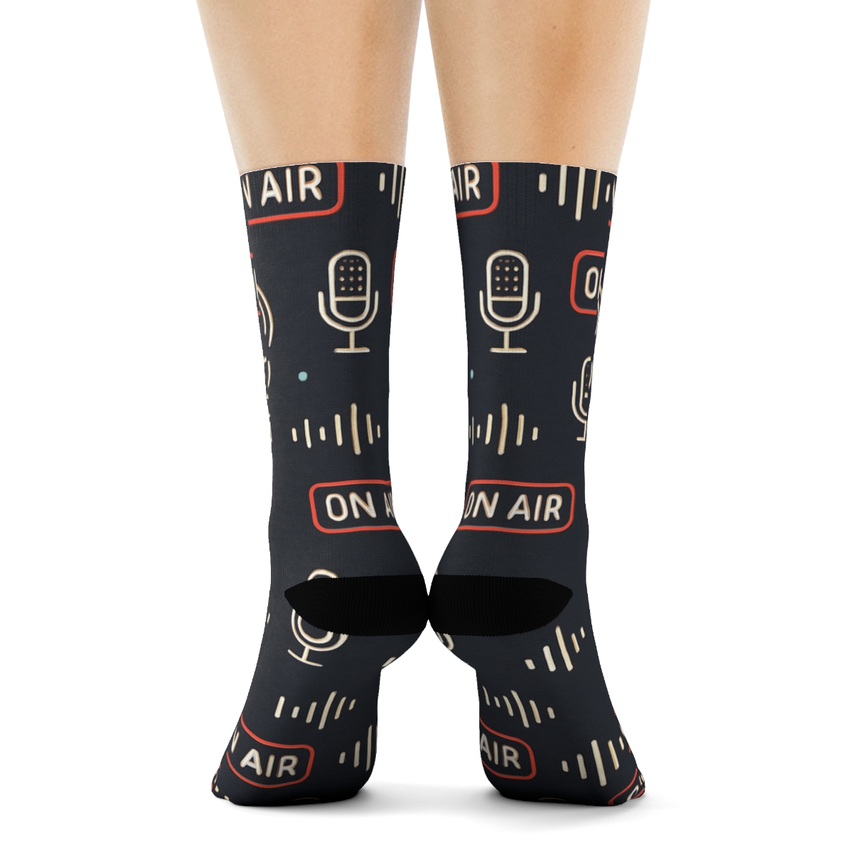 Sound Wave Lattice For The Radio Host Studio soft everyday crew socks