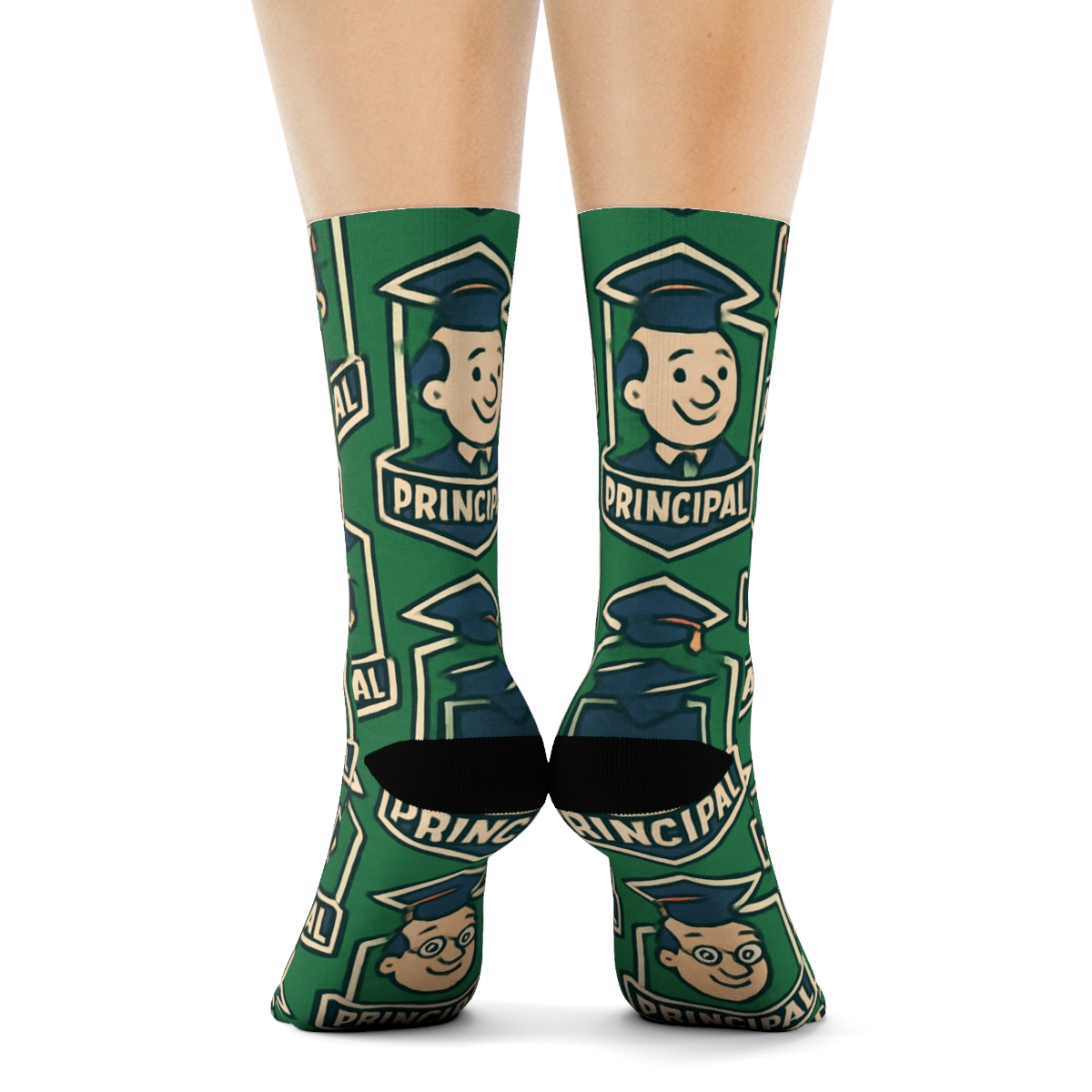 School Principal Badge Tessellation custom crew socks
