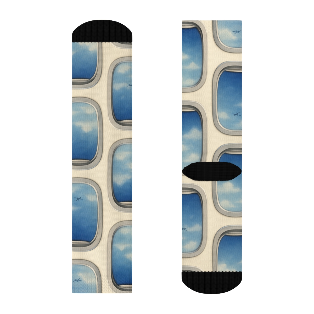 Airplane Window Porthole Tessellation Study soft everyday crew socks