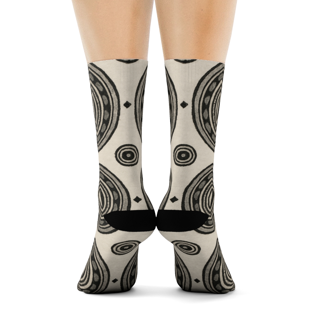 Ivory Ink Mandala Coin Repeat stylish athletic crew socks