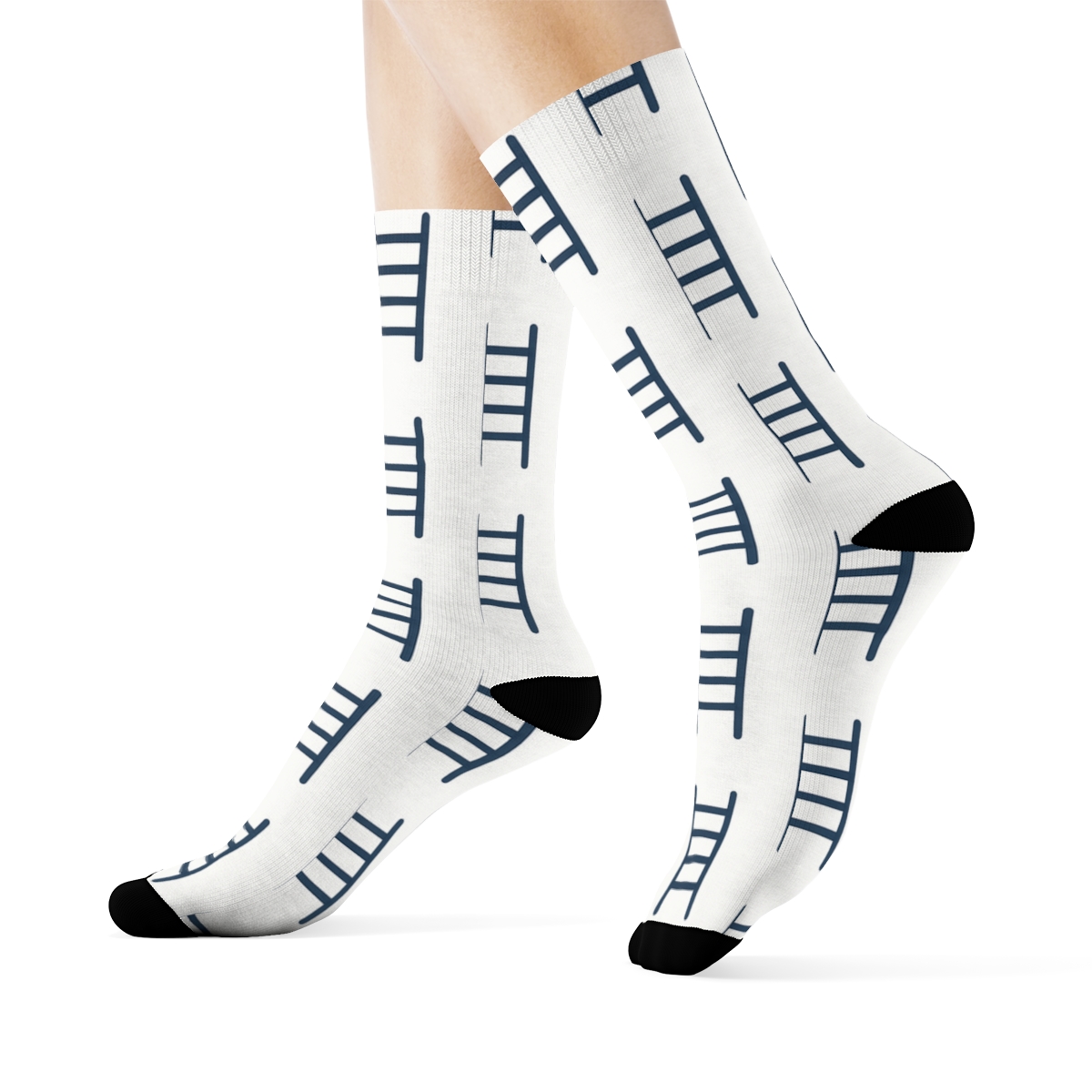 Fine Ladder Shift soft everyday crew socks