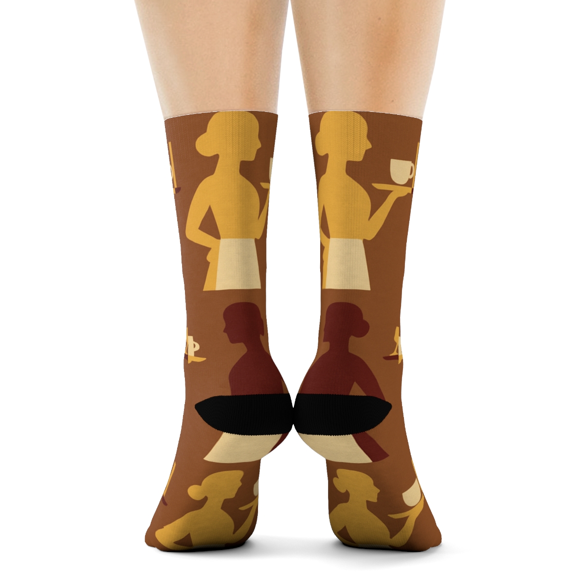 Waitress-Inspired Star Table Grid premium sports crew socks