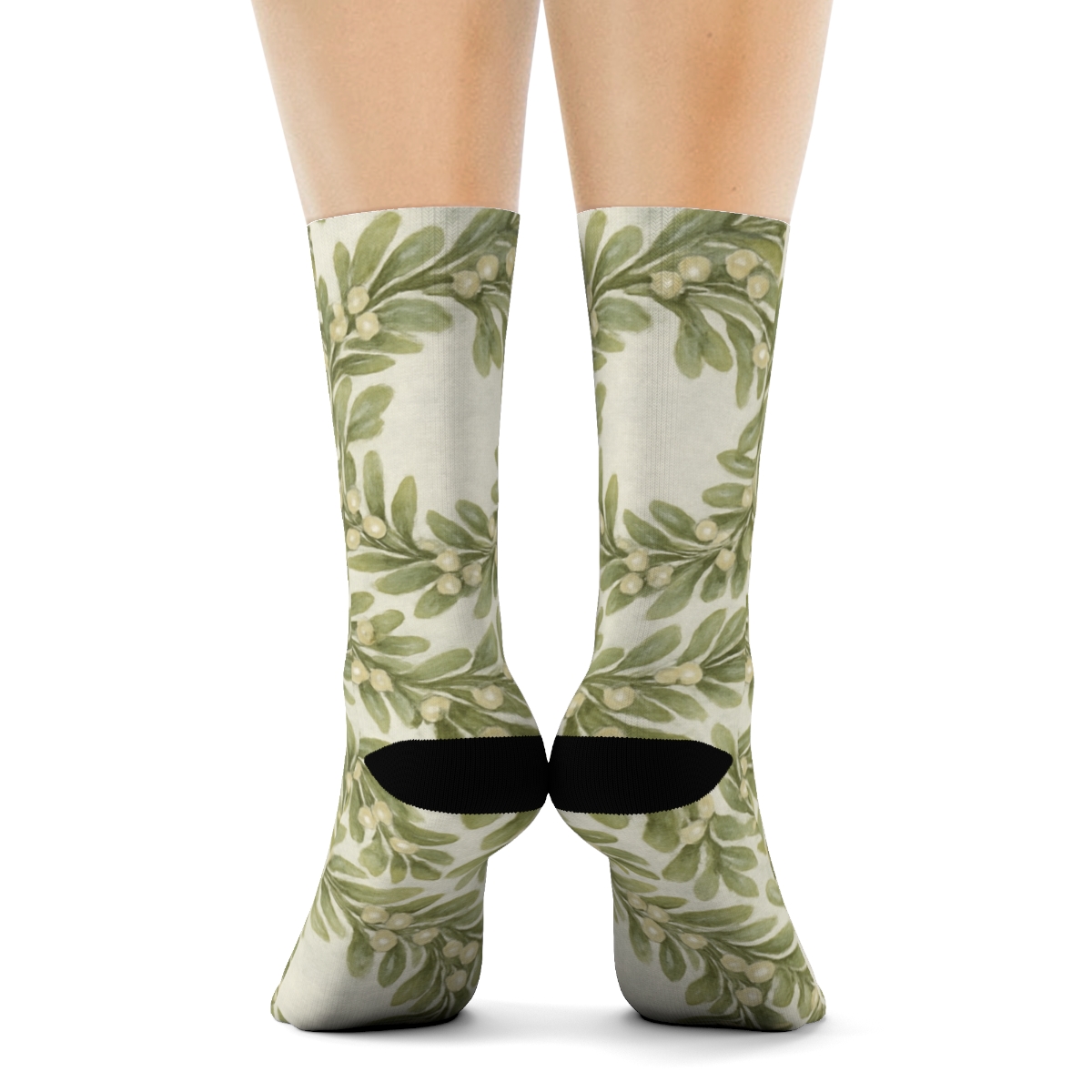 Wreath Segment Repeat Mistletoe Edition comfortable cotton crew socks