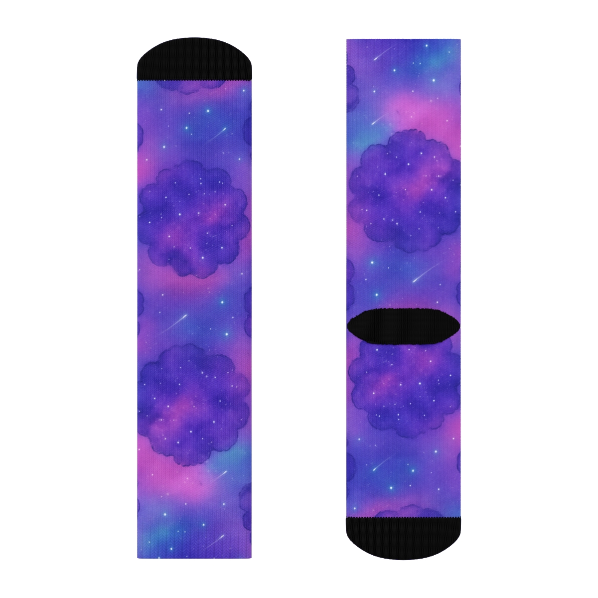 Neon Nebula Watercolor Grid stylish athletic crew socks