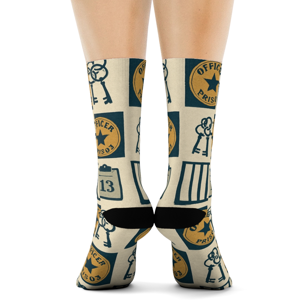 Vintage Cell Block Wallpaper For Prison Officer Study premium sports crew socks