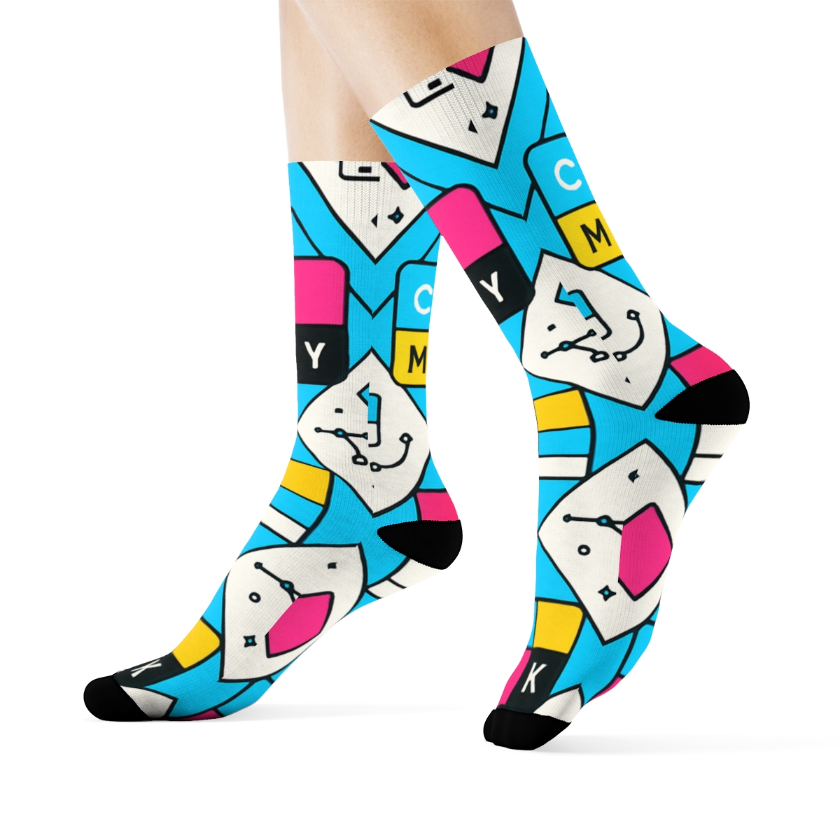 Graphic Designer Color Swatch Argyle Workshop unique graphic crew socks