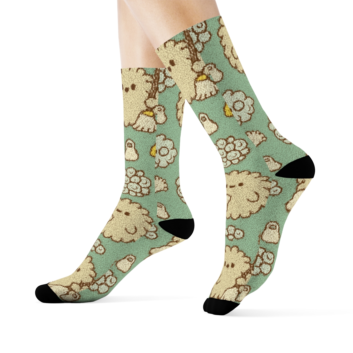 Knitted Illusion Dust Bunny Parade, Housekeeper Edition comfortable cotton crew socks