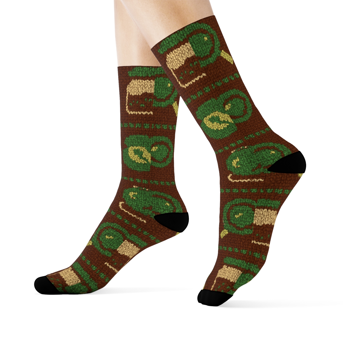 Knitted Field Notes With Environmental Inspector Motifs premium sports crew socks